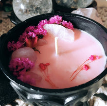 Load image into Gallery viewer, Sacred Rose Quartz Cauldron Candle