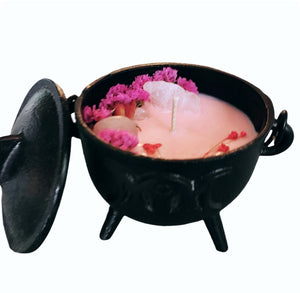 Sacred Rose Quartz Cauldron Candle