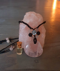 Rose Quartz And Lava Diffuser Stone With Essential Oil