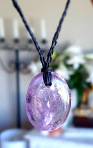 Amethyst Necklace With Lava Diffuser Stone And Essential Oil