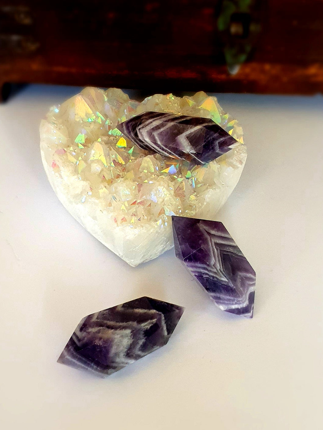 Chevron Amethyst Double Terminated Points