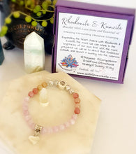 Load image into Gallery viewer, Rhodonite &amp; Kunzite Bracelet With Lava Stone &amp; Essential Oil