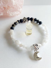 Load image into Gallery viewer, Moonstone &amp; Labradorite Lava Stone Bracelet With Essential Oil