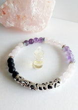 Load image into Gallery viewer, Rose Quartz &amp; Amethyst Lava Stone Bracelet With Essential Oil