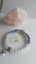 Load image into Gallery viewer, Angelite &amp; Selenite Lava Stone Bracelet With Essential Oil