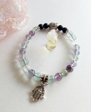 Load image into Gallery viewer, Fluorite Lava Stone Bracelet With Essential Oil