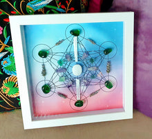 Load image into Gallery viewer, Metatrons Cube, Framed Crystal Grid 