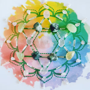 Heart Chakra Framed Crystal Grid