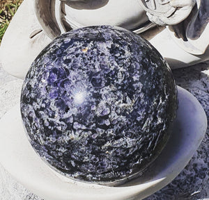 Rare Druzy Sphalerite with Fluorite Sphere